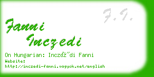 fanni inczedi business card
